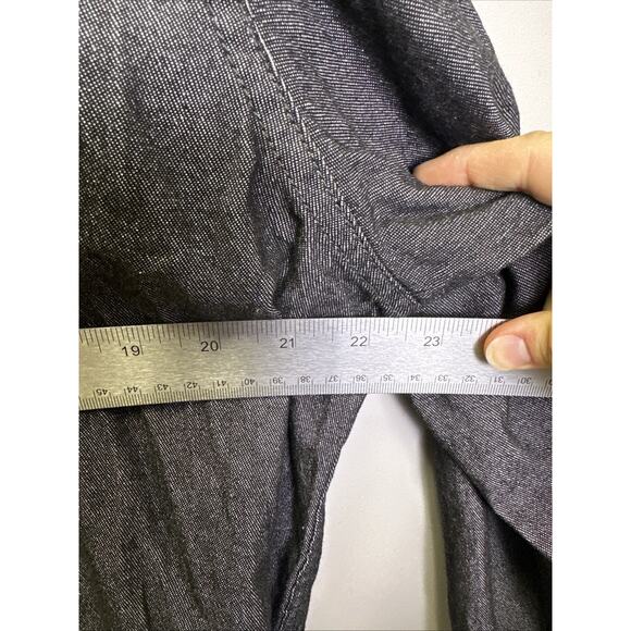 VTG Wrangler Authentic Button Down L Black Chambray Denim Embroidered Deer Rare - Picture 7 of 7